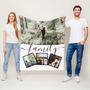 4 Fotokollagenfamilie Personalisiert Fleecedecke