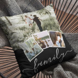 4 Fotokollagenfamilie Personalisiert Kissen<br><div class="desc">4 Foto Collage Familie Personalisierter Kissen aus Ricaso werfen - Schwarz-weiß mit 4 Bildvorlagen</div>