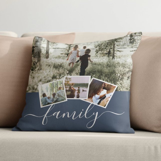 4 Fotokollagenfamilie Personalisiert Kissen (4 Photo Collage Family Personalized Throw Pillow by Ricaso. Photo gifts made by you. Easy template)