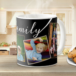 4 Fotos Benutzerdefinierte Familien-Fotocollage Kaffeetasse