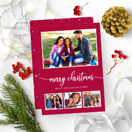 4 Fotos Collage Frohe Weihnachten Moderne Feiertag Einladung