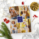 4 Fotos Collage Happy Holidays Christmas Blue Postkarte<br><div class="desc">4 Fotos Collage Happy Holidays Christmas Blue Postcard</div>