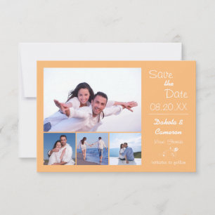 4 Fotos Collage Pfirsich - 3x5 Heiratsantrag Save The Date