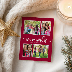 4 Fotos Collage Warme Wünsche Einfaches Weihnachte Postkarte