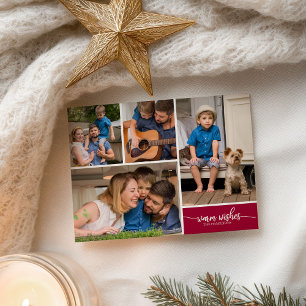 4 Fotos Collage Warme Wünsche Einfaches Weihnachte Postkarte