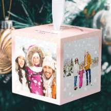 4 Fotos der Familie Frohe Weihnachten Keepake Pink