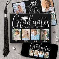 4 Fotos Gemeinsame Graduierungspartei Schwarz-weiß