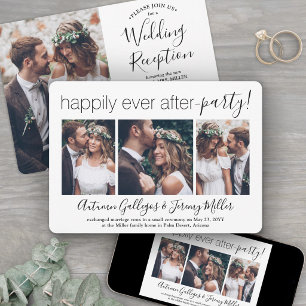 4 Fotos glücklich immer nach dem Party Hochzeit Em Einladung
