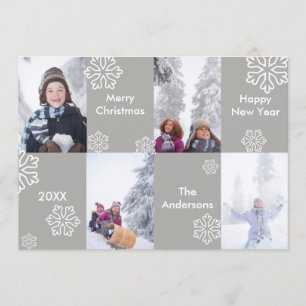 4 Fotos grauer Hintergrund - Weihnachtskarte Einladung