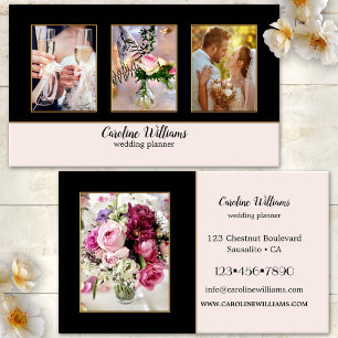 4 Fotos Hochzeitsplaner Schwarz Gold Visitenkarte