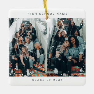 4 Fotos Minimalistische Schneefallschule Keramikornament