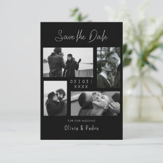 4 Fotos Moderne Collage Hochzeit Save The Date