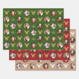 4 Fotos Niedlich Reindeer Weihnachten Geschenkpapier Set