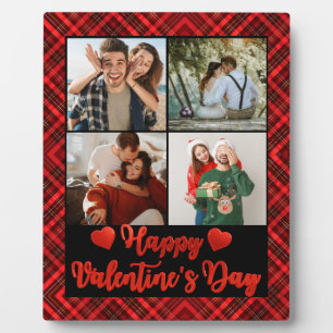 4 Fotos Romantisches Couple Happy Valentine' Day R Fotoplatte