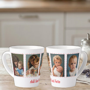4 Fotos Text hinzufügen weiß rot Milchtasse