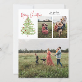 4 Fotos Weihnachtskarte für Aquarellfarben Feiertagskarte