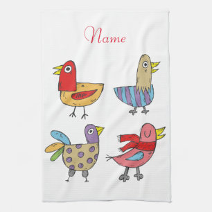 4 Funny Birds Thunder_Cove Geschirrtuch