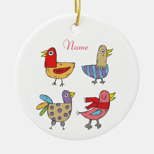 4 Funny Birds Thunder_Cove Keramik Ornament (Vorne)