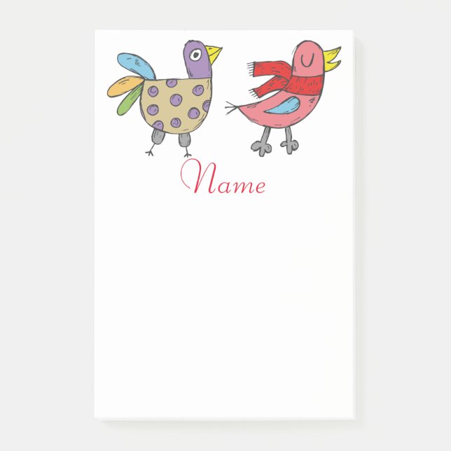 4 Funny Birds Thunder_Cove Post-it Klebezettel (Vorderseite)