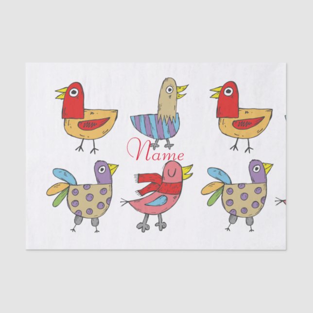 4 Funny Birds Thunder_Cove Seidenpapier (Vorderseite)