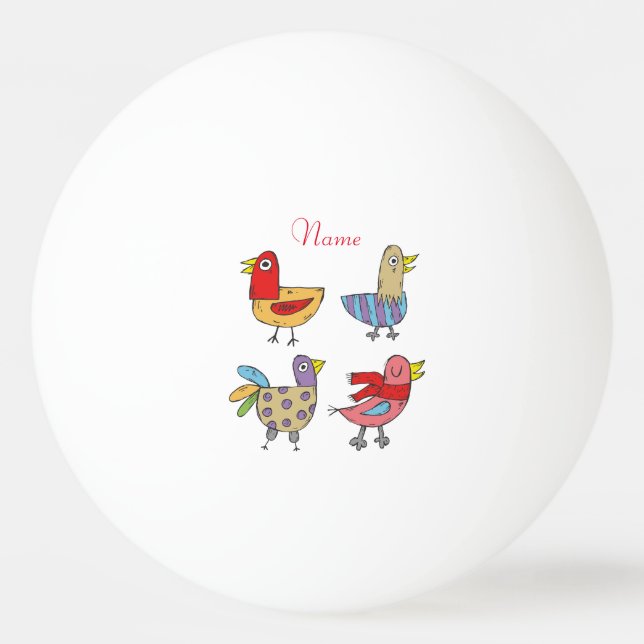 4 Funny Birds Thunder_Cove Tischtennisball (Vorderseite)