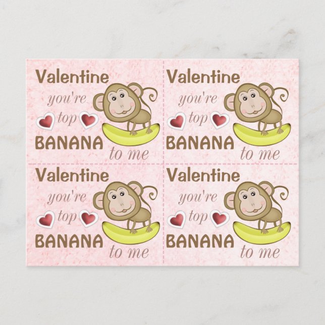 4 Funny Monkey Top Banane Walliser Karten (Vorderseite)