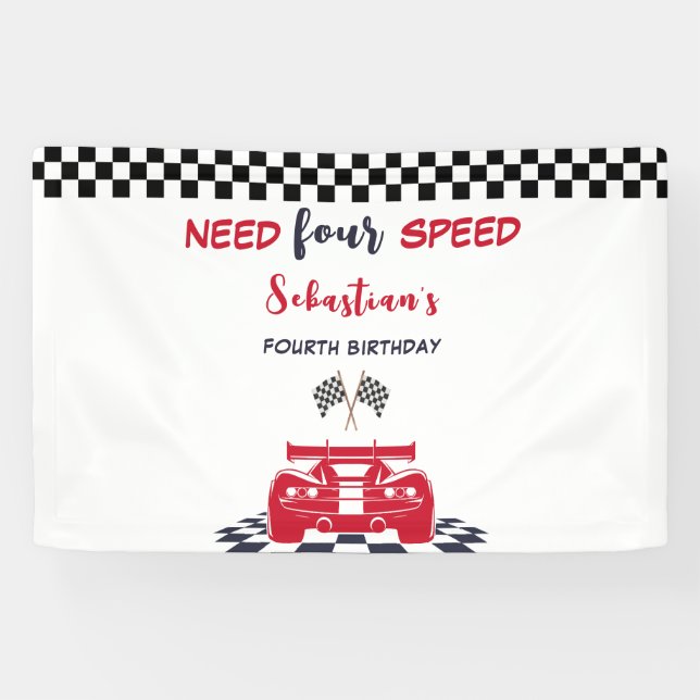 4-Gang-Kindergeburtstag Banner (Horizontal)