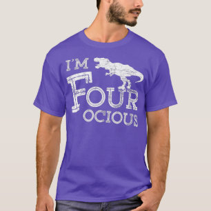 4. Geburtstag 4 Jahre Junge Vier-köstliche Dinosa T-Shirt