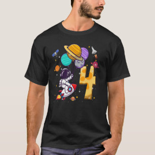 4. Geburtstag Astronautenraumballons 4 Jahre alt T-Shirt