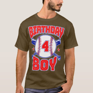 4. Geburtstag Baseball Big Number Four 4 Year Old T-Shirt