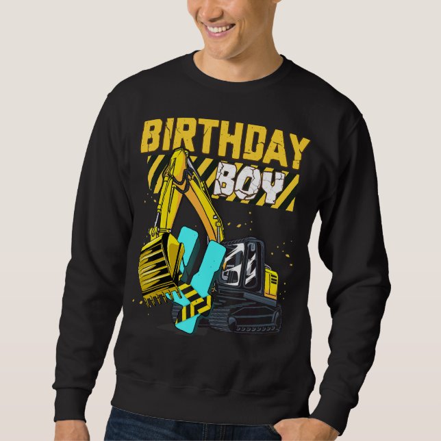 4. Geburtstag Baufahrzeug Sweatshirt (Vorderseite)