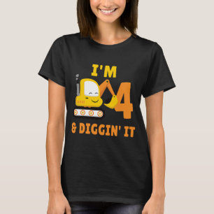 4. Geburtstag bin ich 4 Jahre alt und ich grabe es T-Shirt