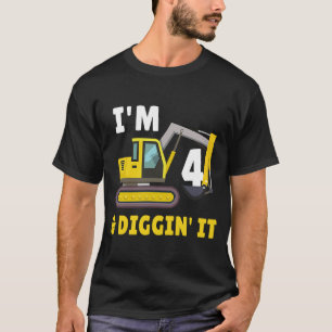 4. Geburtstag bin ich 4 und graben es Party 1 T-Shirt