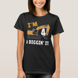 4. Geburtstag bin ich 4 und graben es Party 2 T-Shirt