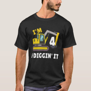 4. Geburtstag bin ich 4 und graben es Party 2 T-Shirt