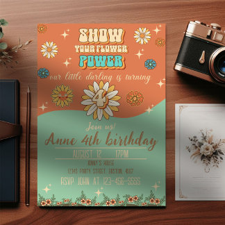 4. Geburtstag böhmischer Groovitstil Retro Einladung