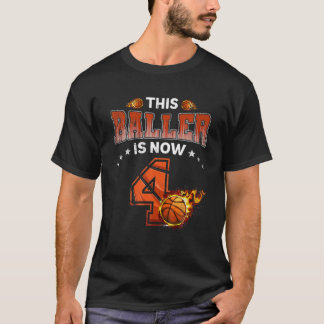 4. Geburtstag Boys Basketball Spieler Geschenke 4 T-Shirt