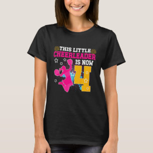 4. Geburtstag Cheer Girl Vier Jahre alte Cheerlead T-Shirt
