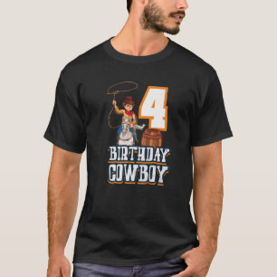 4. Geburtstag Cowboy Cowboy Pferdereiten Rodeo Equ T-Shirt