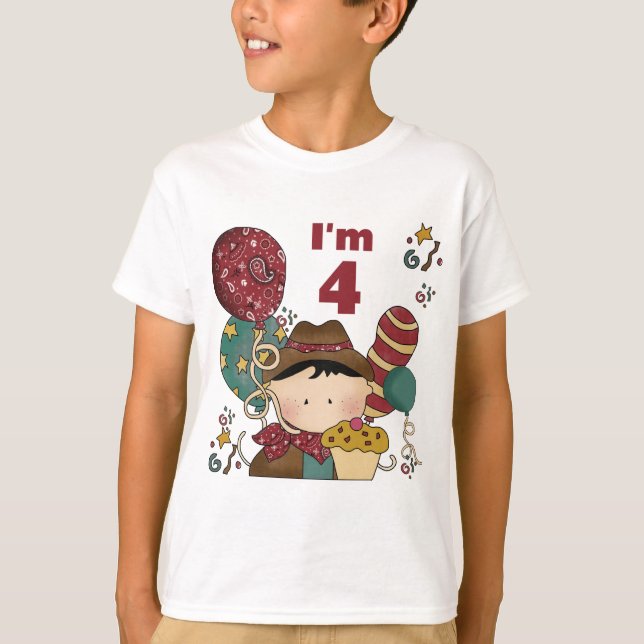 4. Geburtstag Cowboy Tshirts und Geschenke (Vorderseite)