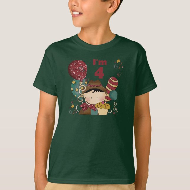 4. Geburtstag Cowboy Tshirts und Geschenke (Vorderseite)
