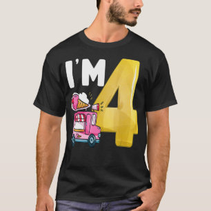4. Geburtstag Crew Ice Cream Truck Im 4 Ice Creme  T-Shirt