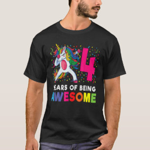 4. Geburtstag Dabbing Einhorn Party Geschenk 4 Jah T-Shirt