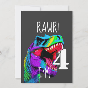 4. Geburtstag Dinosaur Roar Einladung