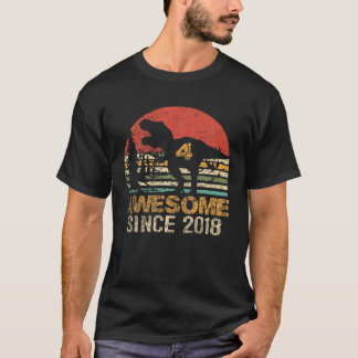 4. Geburtstag Dinosaur T Rex 4 Jahre Phantastische T-Shirt