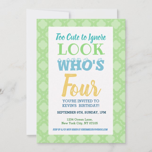 4. Geburtstag Einladung (Vorderseite)