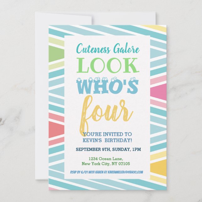 4. Geburtstag Einladung Redewendungen (Vorderseite)