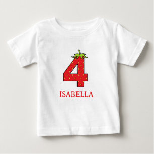 4. Geburtstag Erdbeerthemen-Party Baby T-shirt