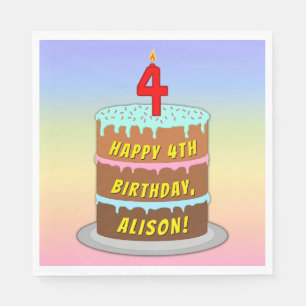 4. Geburtstag: Fun Cake and Candle + Individuelle Serviette