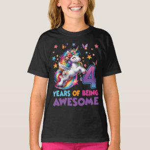 4. Geburtstag Girl Unicorn Rainbow Party Geburtsta T-Shirt